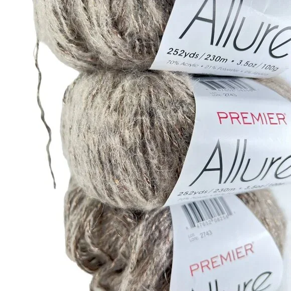 Premier Allure Alpaca Blend Luxury Yarn Dove Lot of 3 Turkey Original Package - Picture 1 of 9